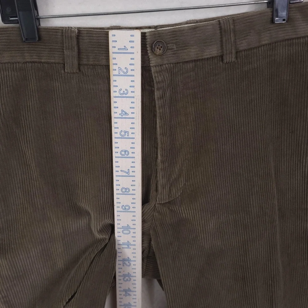 Brooks Brothers Hudson Pants Mens 34x30 Brown Corduroy Chino Straight Leg Casual